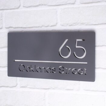 House Sign Number Modern Floating Door Name Plaque