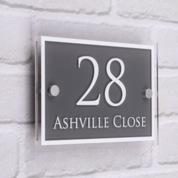 Acrylic House Sign Door Number Plaque - Burley